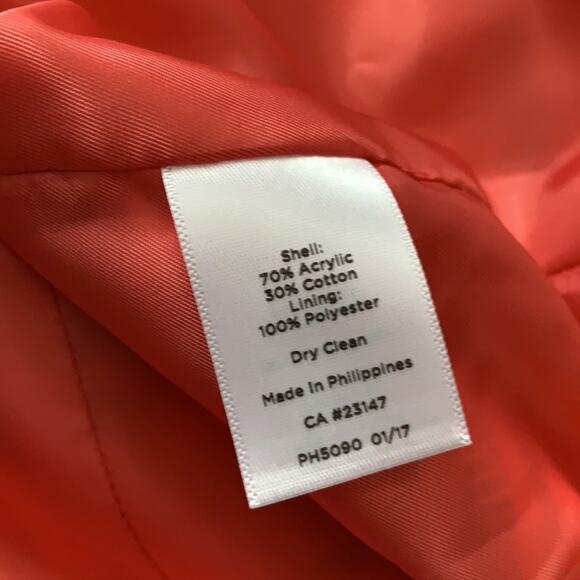 Talbots Multi-Color Stripe Textured Collarless Hook Eye Closure Blazer-12P - Picture 7 of 7